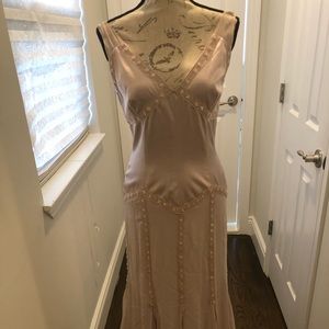 Pale Pink satin and sequin Long gown